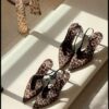 ZARA SLINGBACK POINTED-TOE LEOPARD PRINTS HEELS