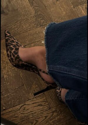 ZARA SLINGBACK POINTED-TOE LEOPARD PRINTS HEELS