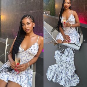LILY FLOWER PATTERNED SUN DRESS