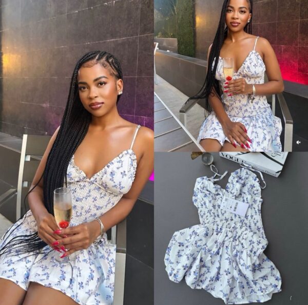 LILY FLOWER PATTERNED SUN DRESS