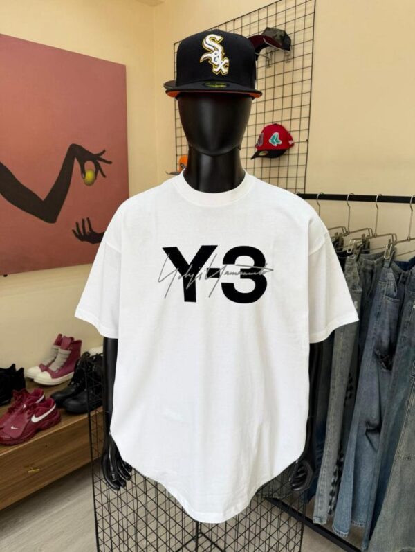 Y-3 LOGO GRAPHIC TEXT PRINT ROUND T-SHIRT