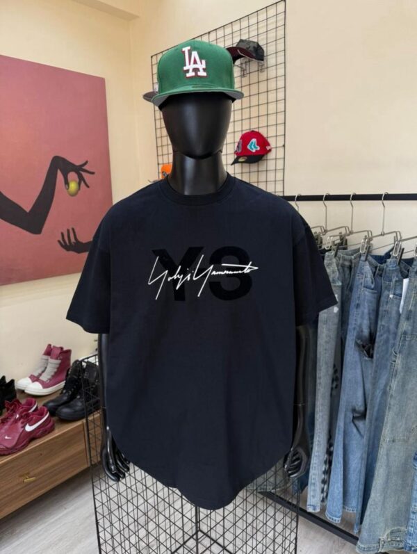 Y-3 LOGO GRAPHIC TEXT PRINT ROUND T-SHIRT