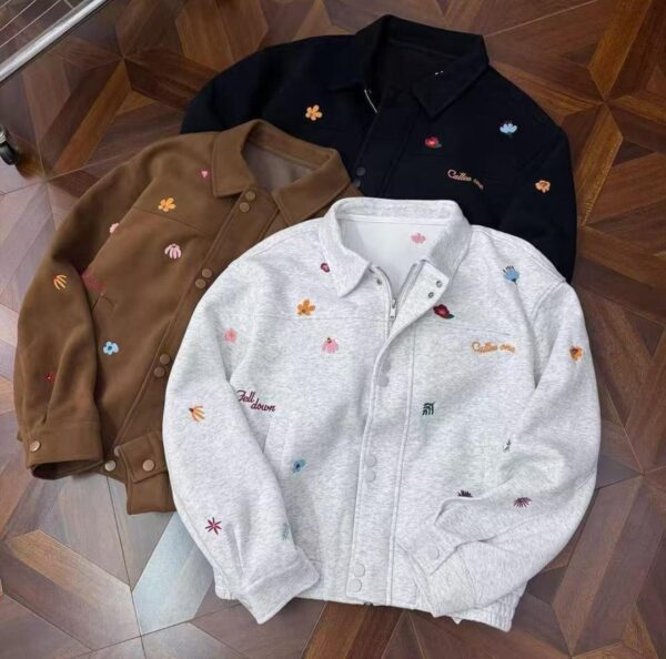 FLOWER EMBROIDERED DENIM JACKET