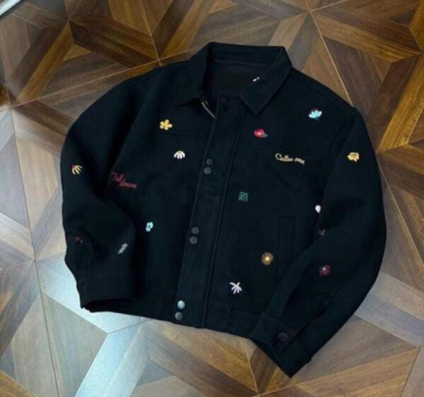 FLOWER EMBROIDERED DENIM JACKET