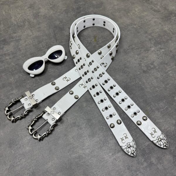 Y2K-STYLE STUDDED LEATHER BELT