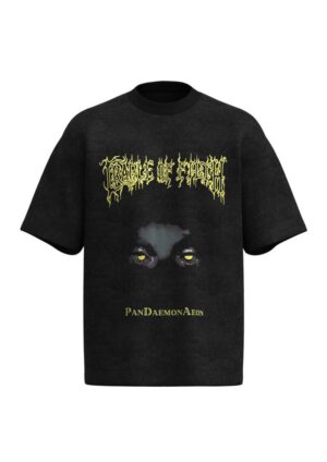 BLACK GRAPHIC ROUND-NECK T-SHIRT