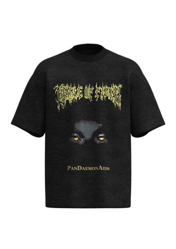 BLACK GRAPHIC ROUND-NECK T-SHIRT