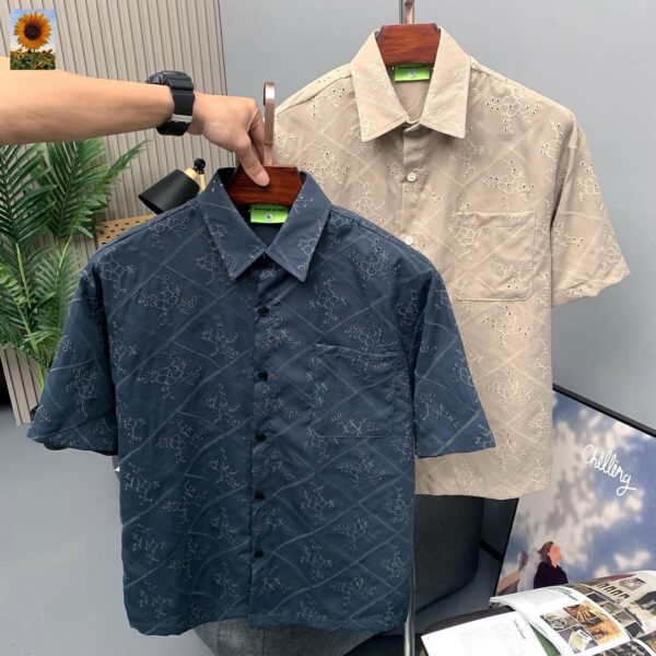 CUBAN COLLAR GRAPHIC DESIGN SHIRTS