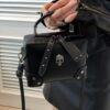 BLACK PUNK-STYLE CROSSBODY BAG