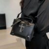 BLACK PUNK-STYLE CROSSBODY BAG