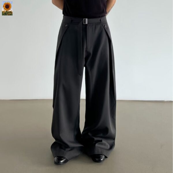 INVERTED PLEATED WIDE-LEG PANTS