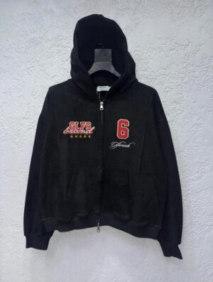 GFS MADE SUEDE ZIP-UP HOODIE