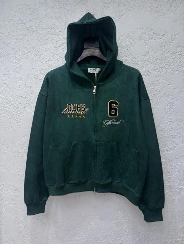 GFS MADE SUEDE ZIP-UP HOODIE