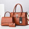 3 PIECE SET LEATHER SHOULDER BAGS
