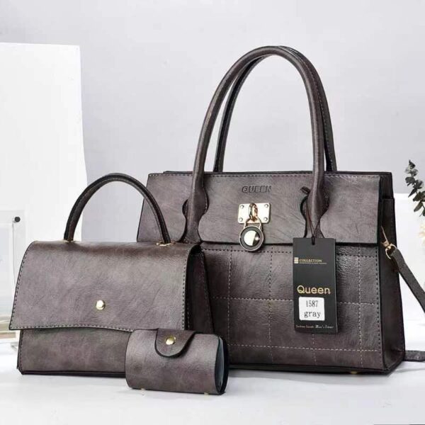 3 PIECE SET LEATHER SHOULDER BAGS