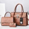 3 PIECE SET LEATHER SHOULDER BAGS