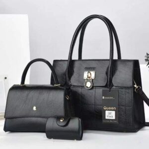 3 PIECE SET LEATHER SHOULDER BAGS