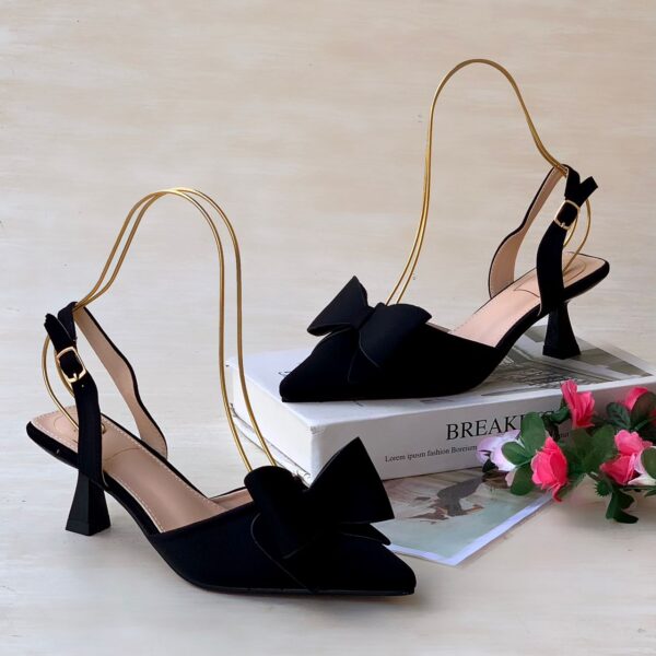 POINTED-TOE SLINGBACK KITTEN HEELS