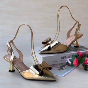POINTED-TOE SLINGBACK KITTEN HEELS
