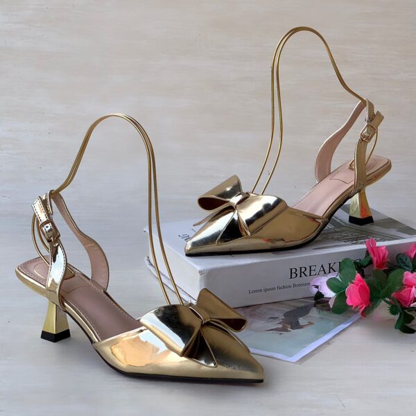 POINTED-TOE SLINGBACK KITTEN HEELS