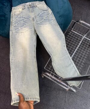 LIGHT BLUE VINTAGE WASH BAGGY DENIM JEANS