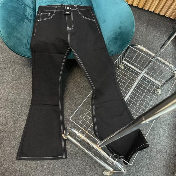 BLACK DRKSHDW CONTRAST STITCHING FLARED JEANS