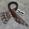 BROWN WESTERN STYLE STUDDED LEATHER BELTS