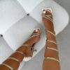 SPIRAL MID HEELED SANDALS