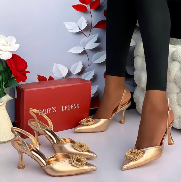 L.L SATIN SLINGBACK POINTED-TOE HEELS