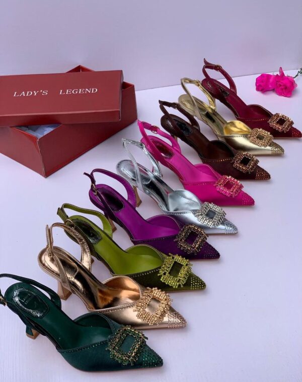 L.L SATIN SLINGBACK POINTED-TOE HEELS